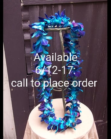 Single Blue (dyed) Bombay Lei $35 Custom product