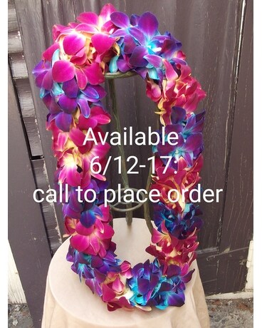 Triple Rainbow Orchid Lei $65 Custom product