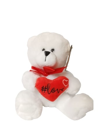 Small White Bear with Heart Gifts