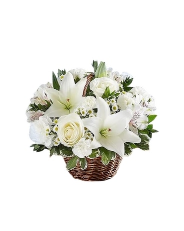 Peace, Prayers & Blessings All White Flower Arrangement