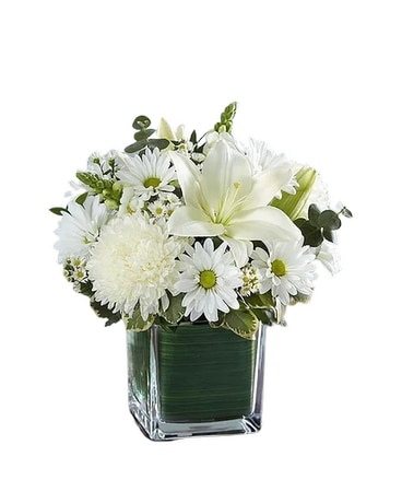 Healing Tears All White Flower Arrangement