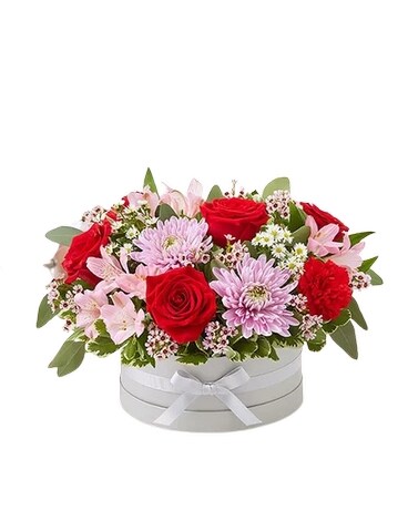 Sweet Love Bouquet Hatbox Flower Arrangement