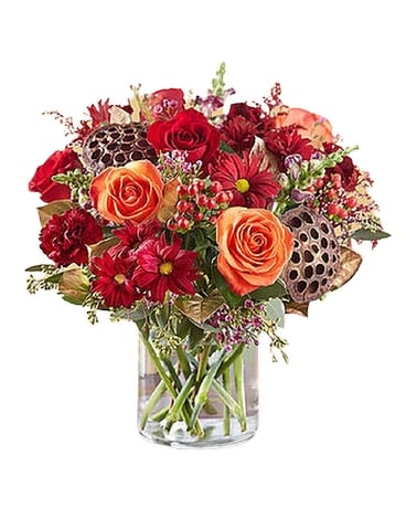 Vintage Autumn Blooms Flower Arrangement