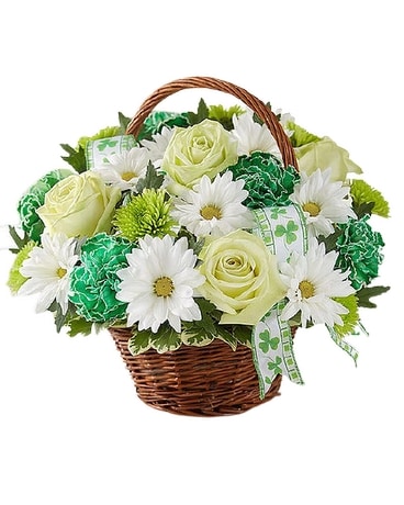 St. Patrick's Day Flowers Basket Basket Arrangement