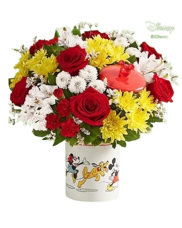 Disney Mickey Mouse and Friends Cookie Jar Classic Flower Arrangement