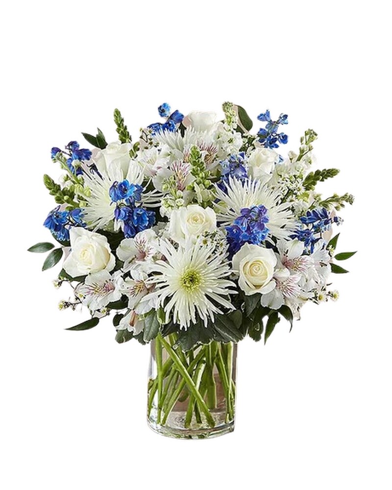 Sincerest Sorrow Blue & White in Bradenton FL - Oneco Florist