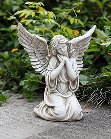Kneeling Angel Resin Flower Arrangement