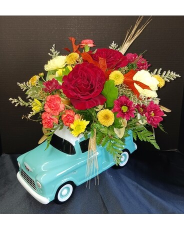 Fall Chevy Flower Arrangement