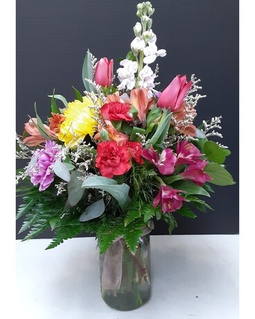 Mason Jar Seasonal Mix Flower Arrangement