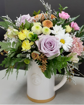 White Bee Pitcher Flower Arrangement