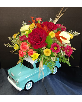 Fall Chevy Flower Arrangement