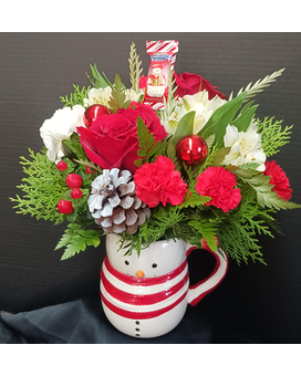 Snowman Flower Arrangement