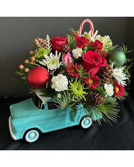 Winter Chevy Flower Arrangement