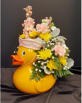 Pink Duck Flower Arrangement