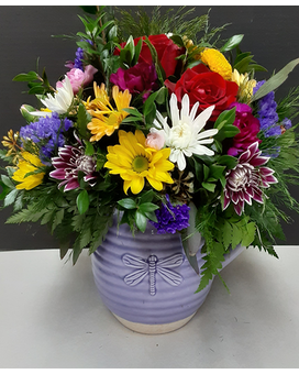 Dragon fly pitcher Flower Arrangement