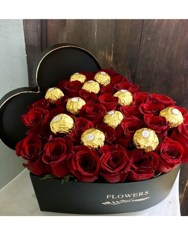 Heart Box Bouquet Flower Arrangement