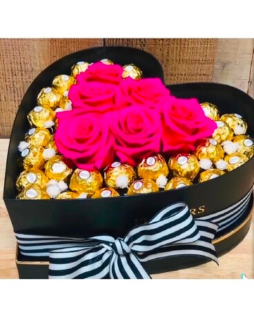Ferrero Rocher flower heart box Flower Arrangement