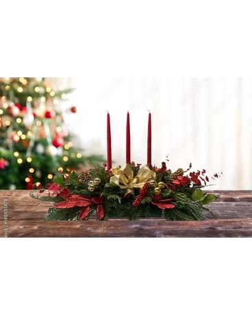 Holiday Sparkle Centerpiece Flower Arrangement