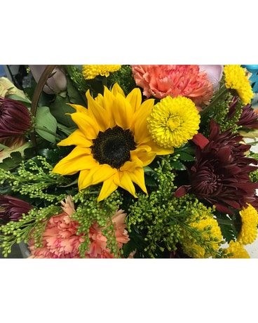 Masculine Funeral Floor Basket Flower Arrangement