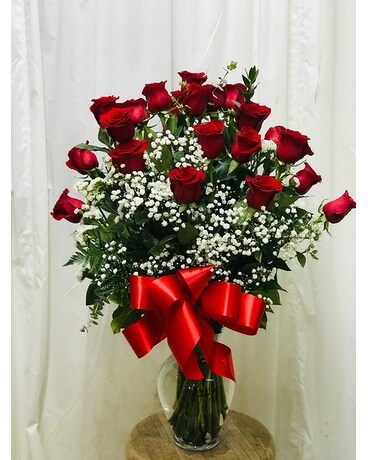 2 Dz. Long Stemmed Red Roses Flower Arrangement