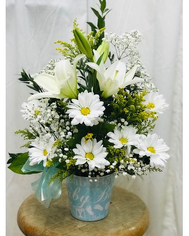 New Born Baby Boy Flower Arrangement