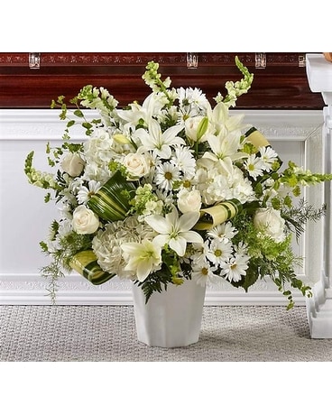 Thoughts of Tranquility Basket Flower Arrangement