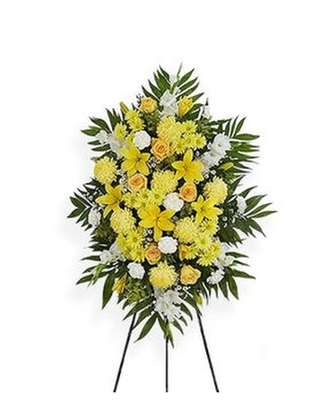 Small Yellow/White standing spray Flower Arrangement
