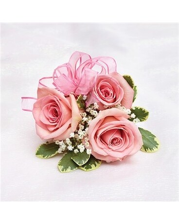 Small Pink Garden Rose Corsage Corsage