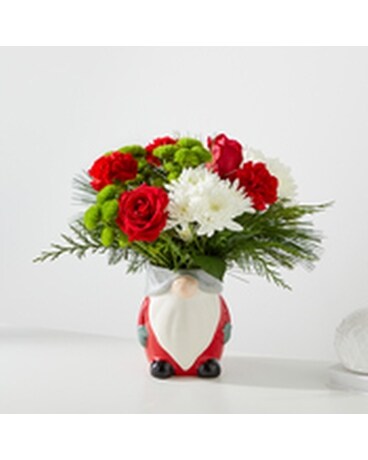 HO HO Gnome Flower Arrangement