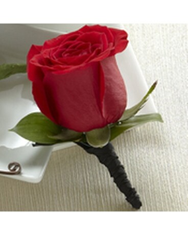 Boutonniere Red Rose Flower Arrangement
