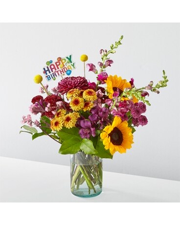 Happy Birthday Pop of Whimsy Flower Arrangement