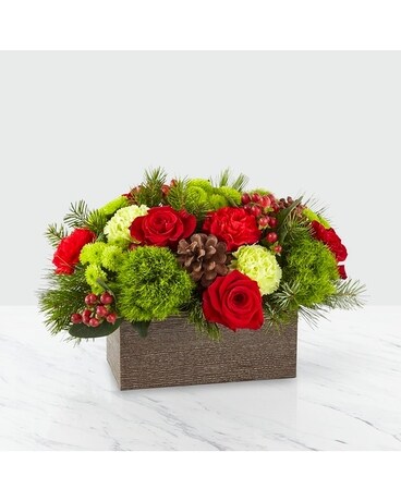 Christmas Cabin Flower Arrangement