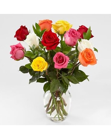 Mixed Color roses Flower Arrangement