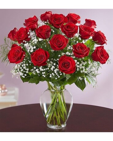 18 Red Roses Flower Arrangement
