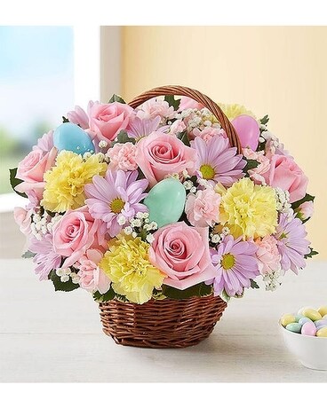 Playful Egg basket Flower Arrangement