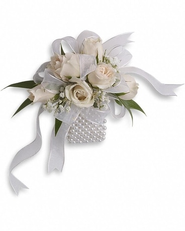 White Whisper Wristlet Flower Arrangement