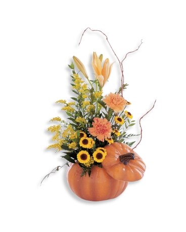 Teleflora's Pumpkin Delight Flower Arrangement