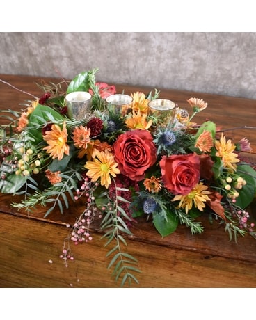 Sienna Candle Glow Flower Arrangement