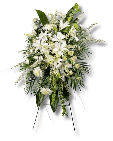 Elegance in White Standing Spray in Runnemede NJ - Cook's Florist