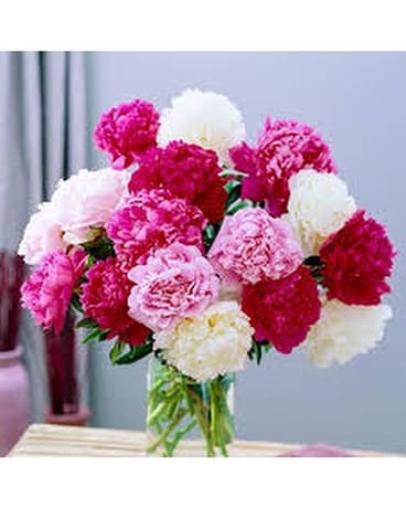 One Dozen Assorted Peonies Flower Arrangement