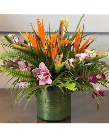 Taken by the Tropics Centerpiece Flower Arrangement