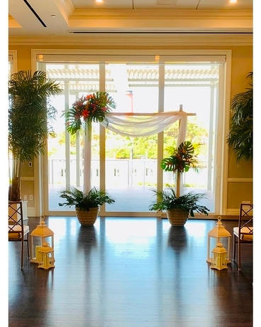 Arch in the Tropics Wedding Arrangement