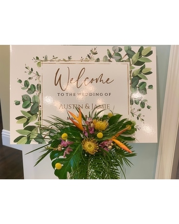 Sign of the Tropics Wedding Arrangement