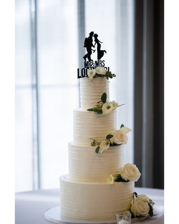 White Tiered Cake Wedding Arrangement