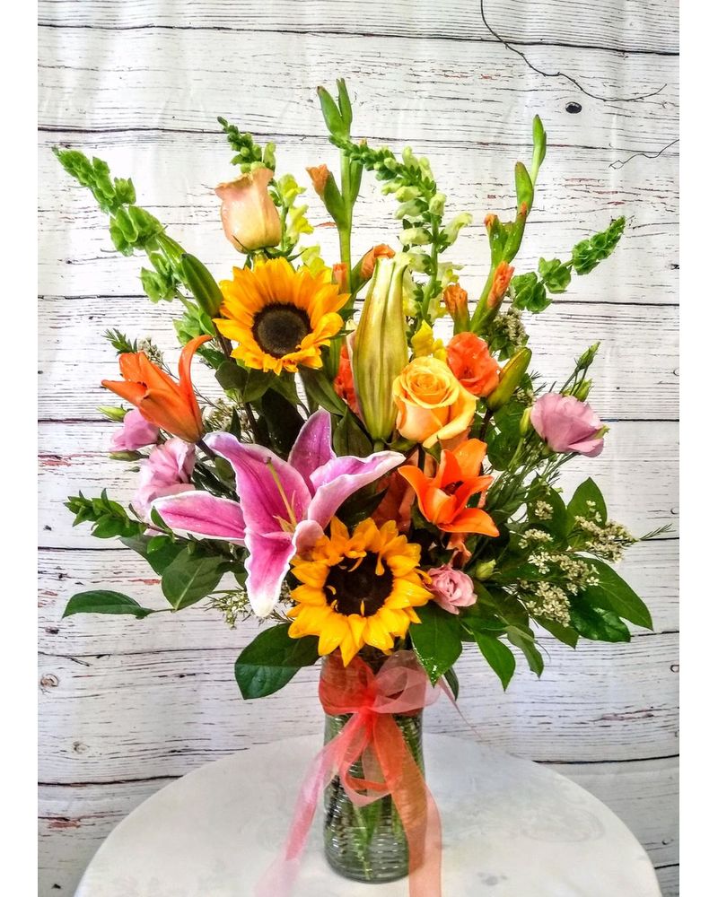 フラワー・リース colorful rainbow Garden Bouquet Colors Of The Rainbow Bouquet in Renton WA - Cugini Florists