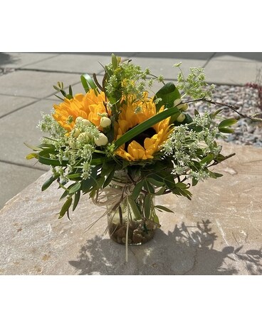 Country Chic Sunflowers Flower Arrangement