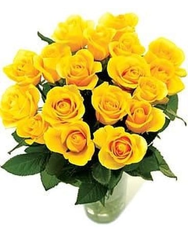 18 Yellow Roses Flower Arrangement