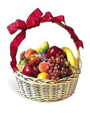 Medium Fruit Basket Flower Arrangement