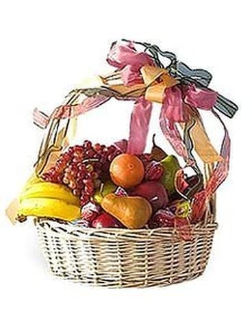 Large Fruit Basket Flower Arrangement