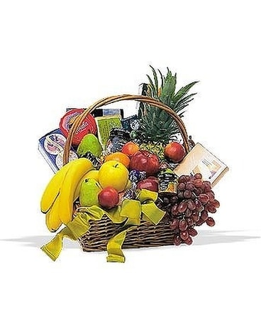 Gourmet Fruit Basket Flower Arrangement